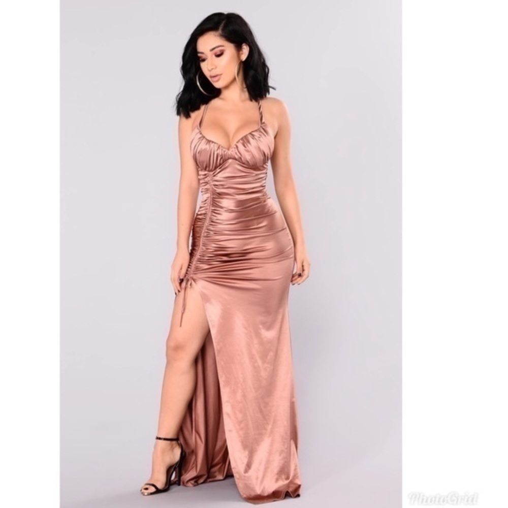Roxanna Mermaid Satin Dress GOLD